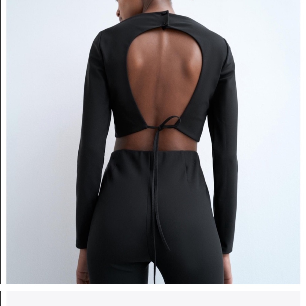 Zara Long Sleeve Backless Top